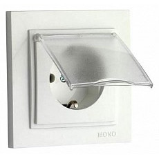 Розетка с заземлением с крышкой mono electric despina 102-252521-118